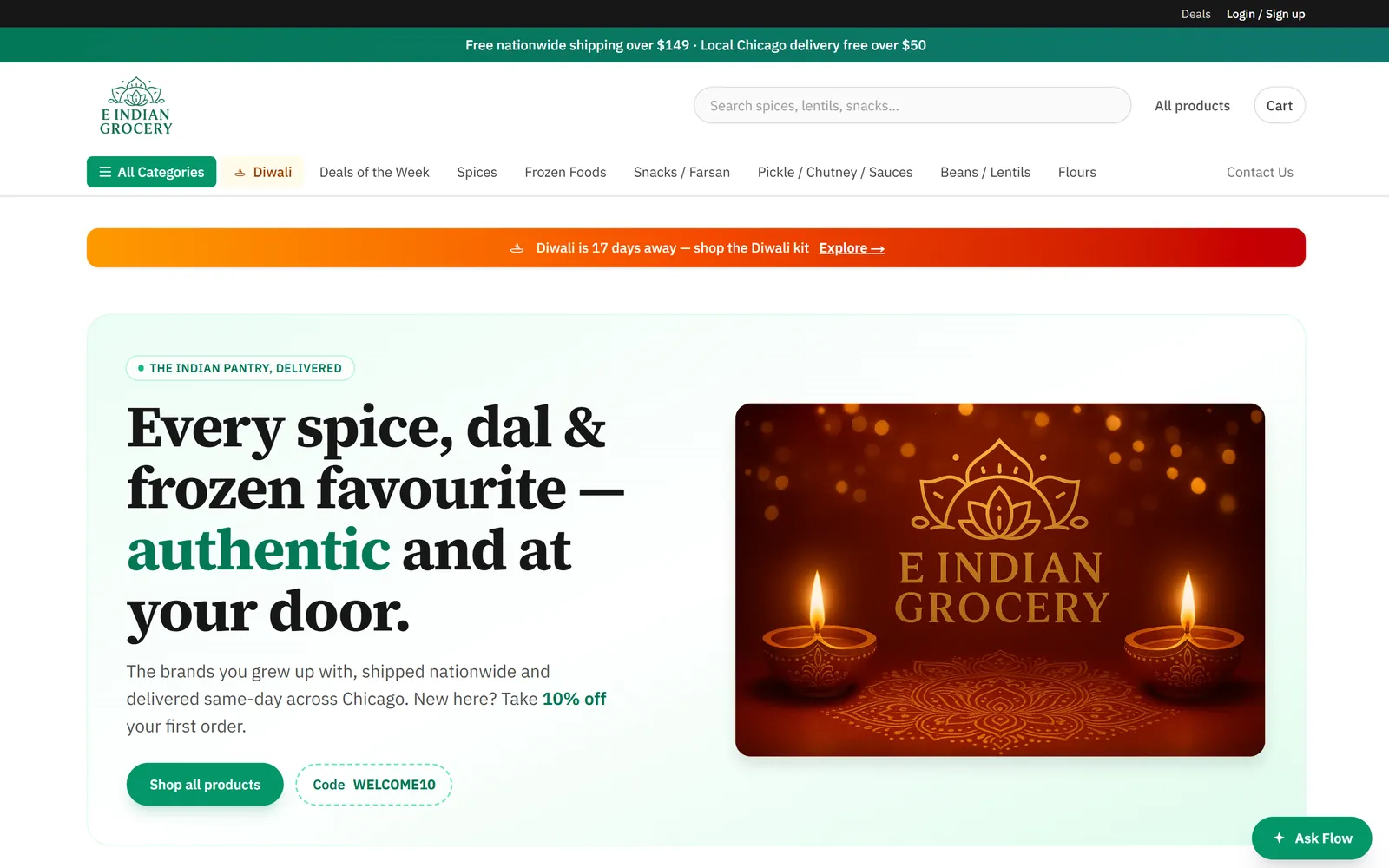 eIndianGrocery — the live site