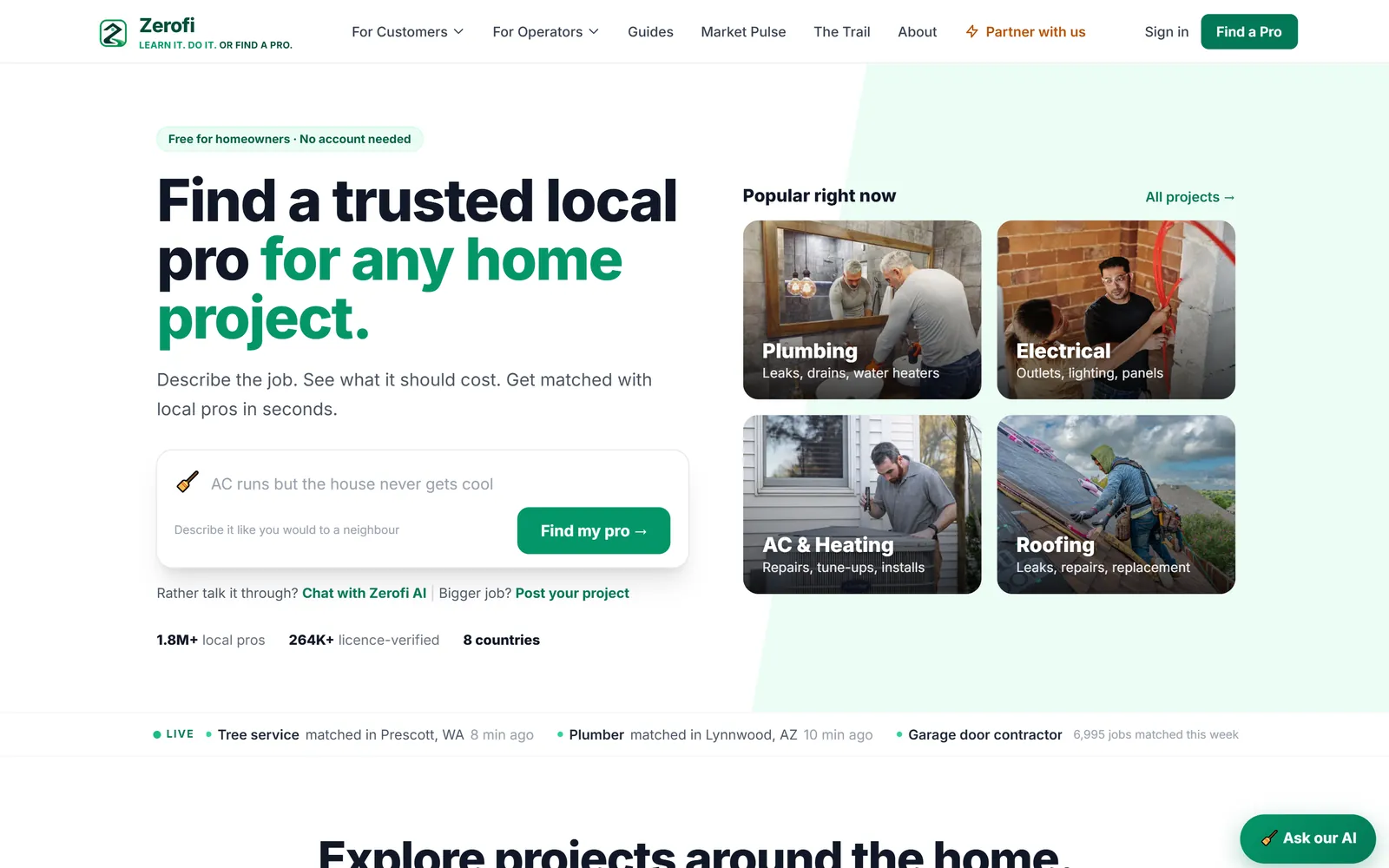ZeroFi — the live site